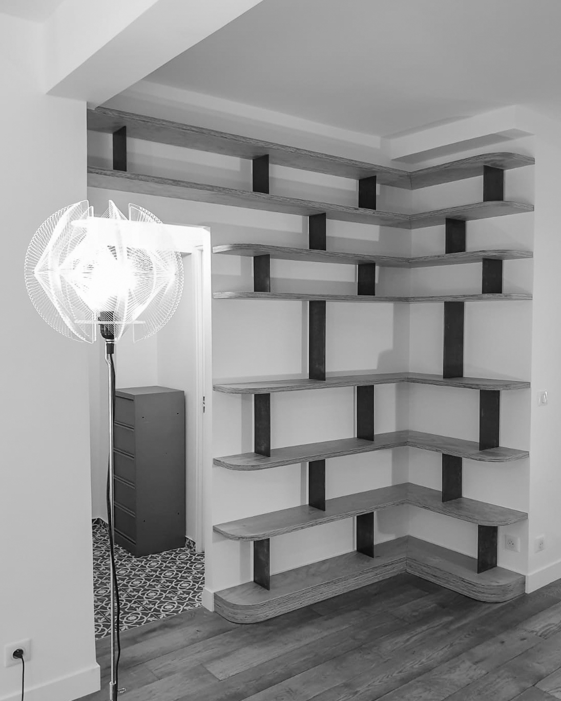 Bibliothèque bois et metal
