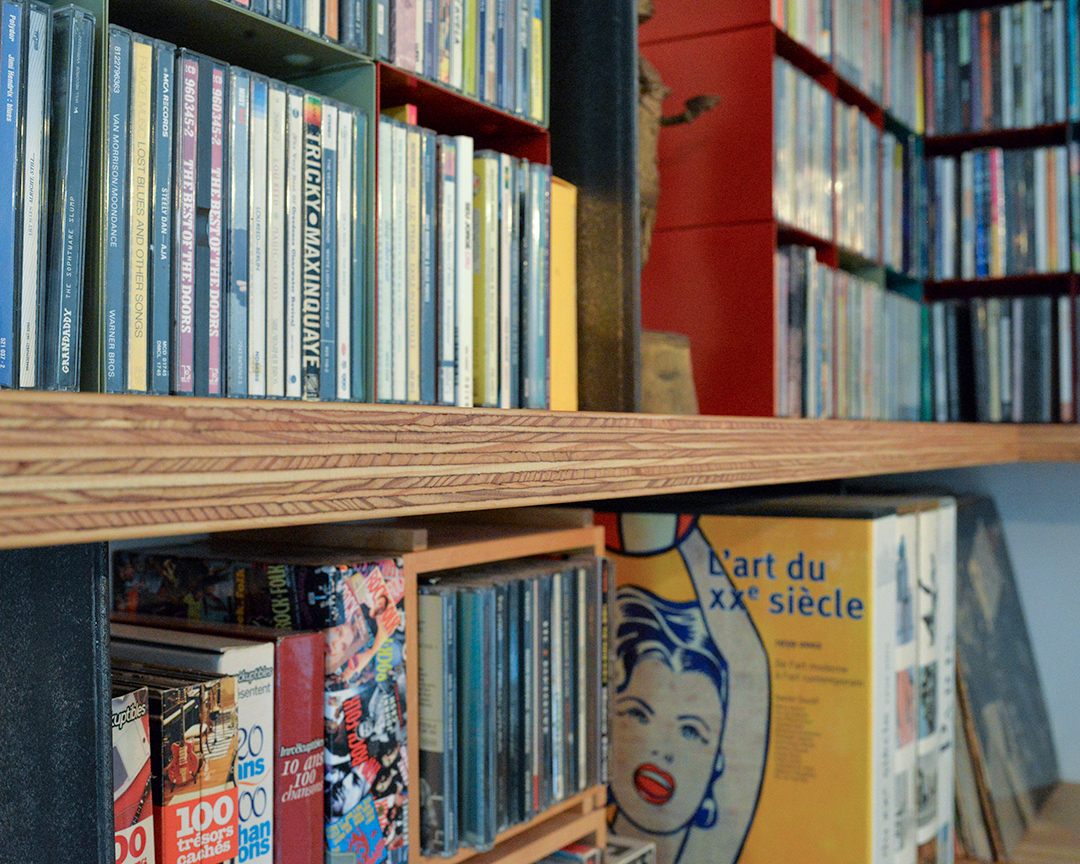 Bibliothèque bois et metal