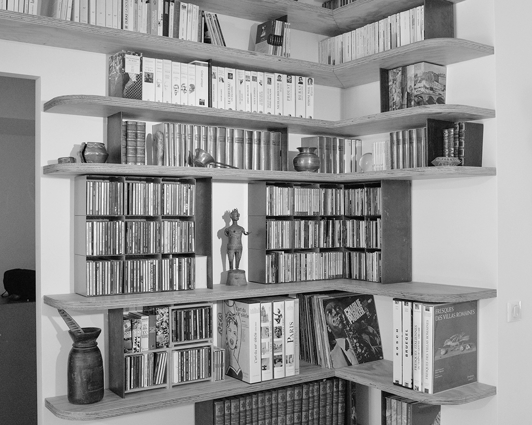 Bibliothèque bois et metal