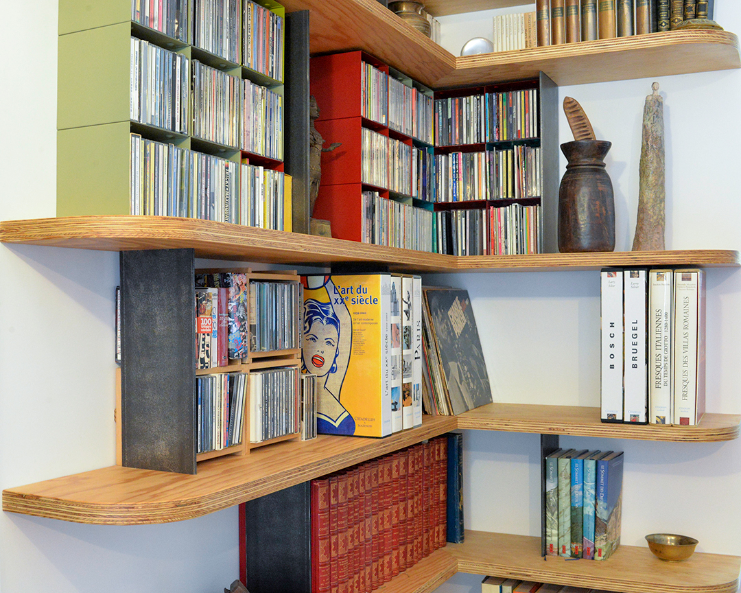Bibliothèque bois et metal